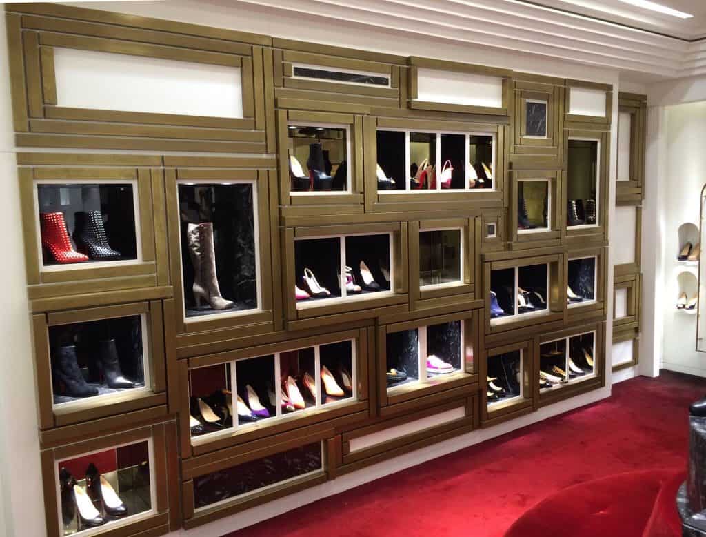 Commercial interior feature in polished VeroMetal Brass with black patina