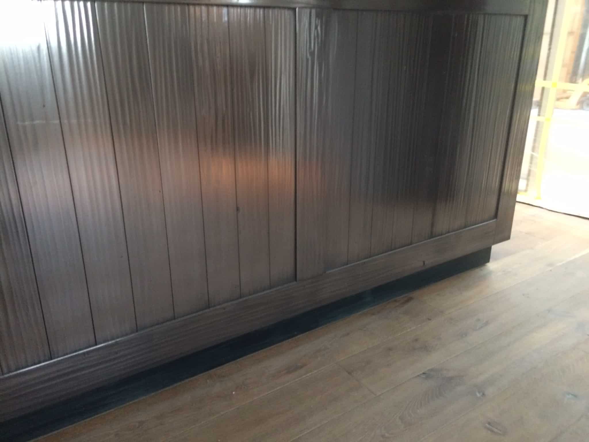 VeroMetal Gunsmoke dark metal wall finish, dark interior design application