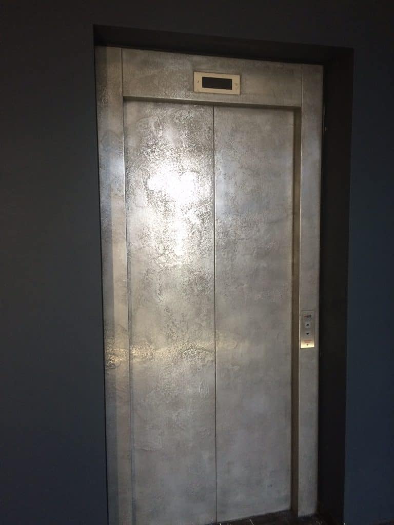 Tin coating surface with brushed and sanded texture