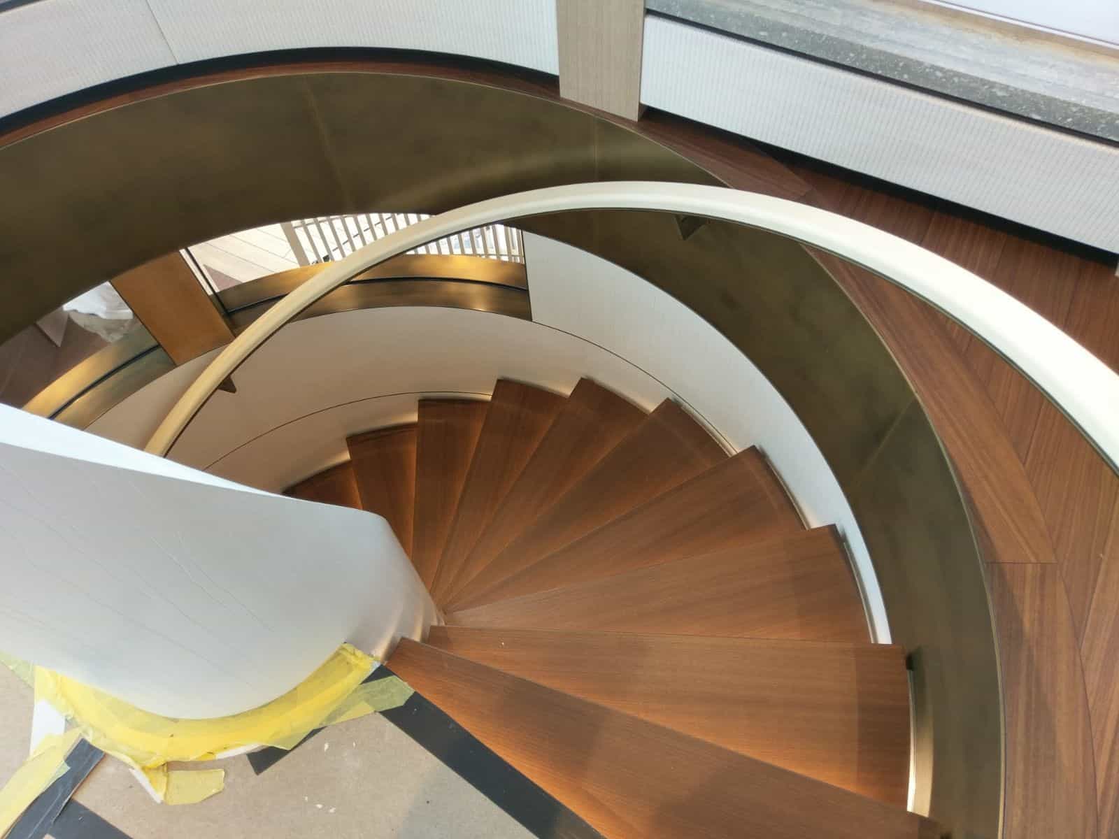 VeroMetal brass finish on yacht interior joinery