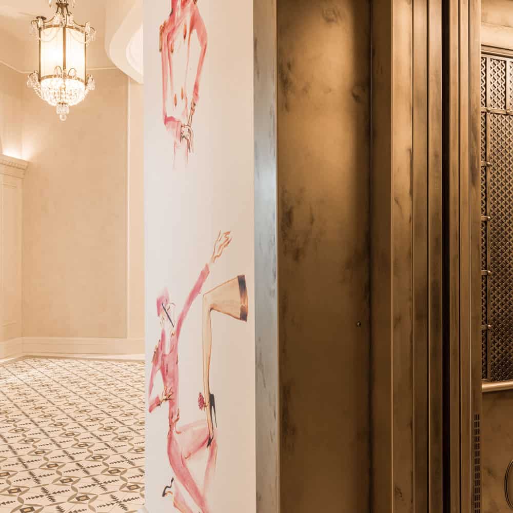VeroMetal real metal surface on hotel millwork at Hotel Motto Vienna