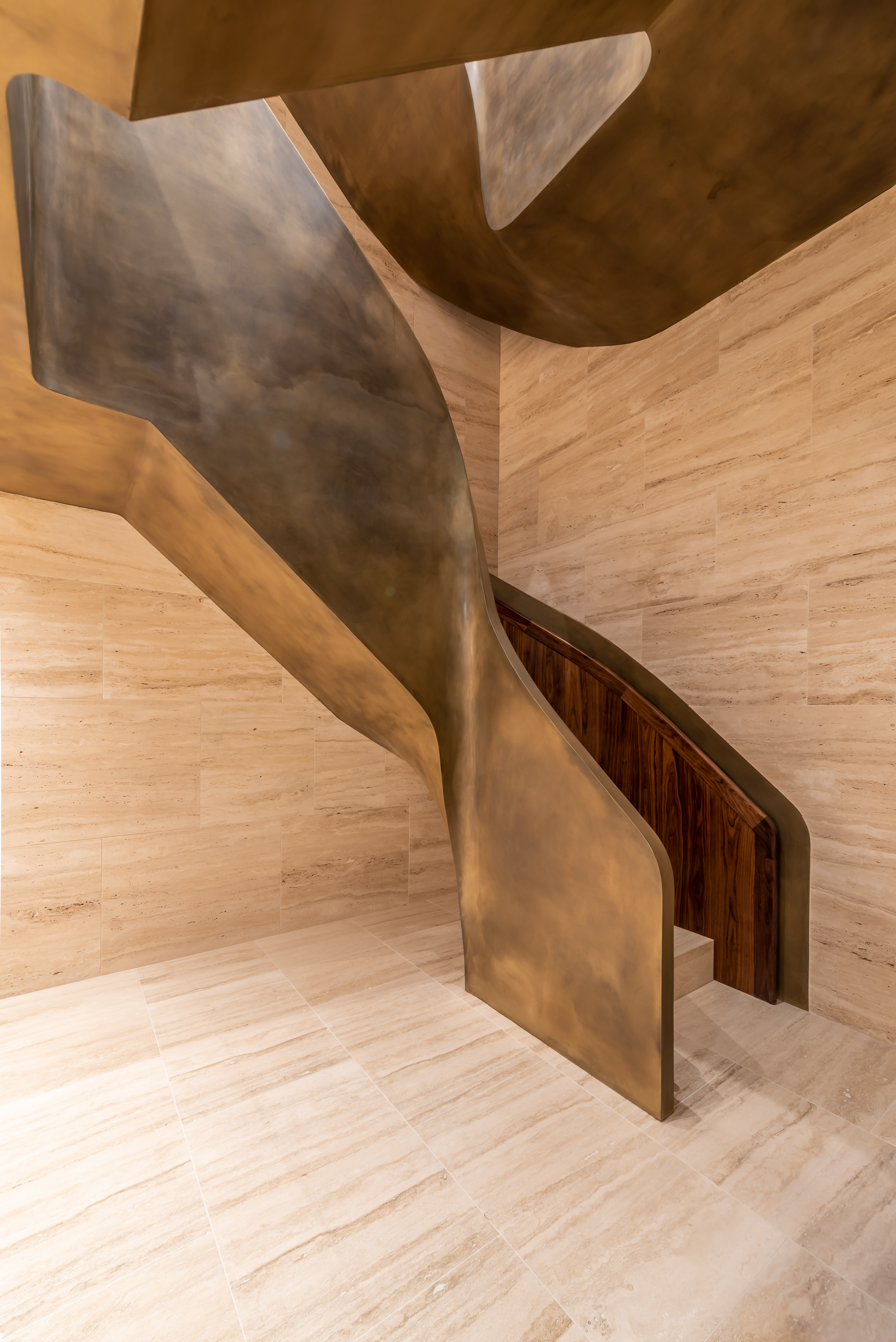 Bronze stairs with VeroMetal Bronze finish